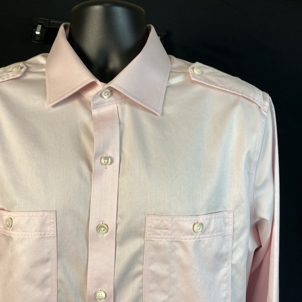 Proper Cloth William-Tucked‎ Dress Shirt with Shoulder Epaulets Pink 18x34